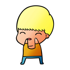 happy cartoon boy
