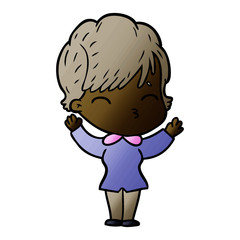 cartoon woman thinking