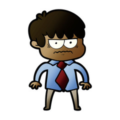 annoyed cartoon boy