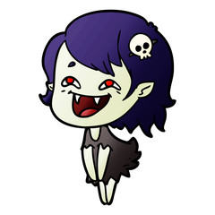 cartoon laughing vampire girl