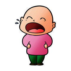 cartoon shouting bald man