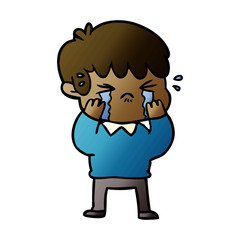 Fototapeta premium cartoon boy crying