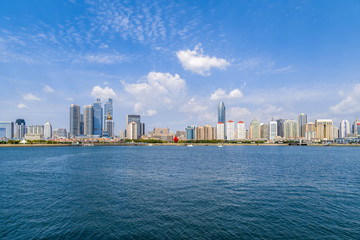 Obraz premium Urban architectural landscape and Qingdao skyline