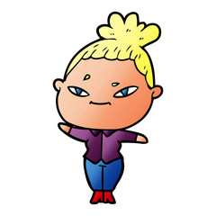 Obraz premium cartoon woman