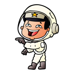 Fototapeta premium cartoon laughing astronaut