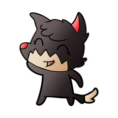 happy cartoon fox