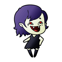 cartoon laughing vampire girl