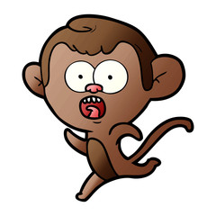 Fototapeta premium cartoon shocked monkey