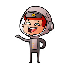 Obraz premium cartoon laughing astronaut