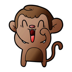 cartoon laughing monkey