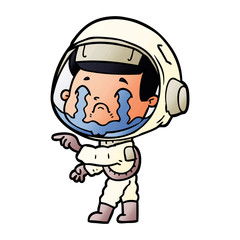 cartoon crying astronaut