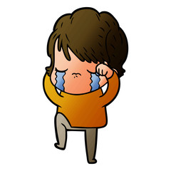 cartoon woman crying