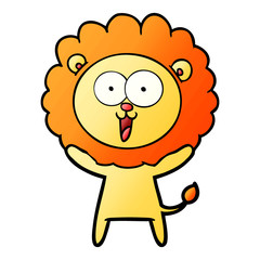 happy cartoon lion