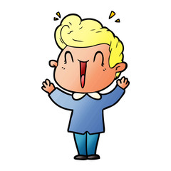 cartoon excited man