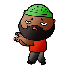 cartoon worried man with beard
