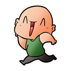 Fototapeta premium happy cartoon bald man