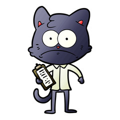 cartoon cat with clipboard