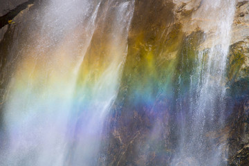 Close Up Rainbow in Waterfall in Yosemite National Park California
