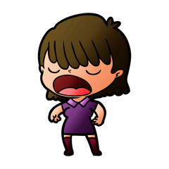 cartoon woman talking loudly