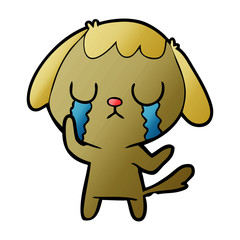 cute cartoon dog crying
