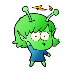 cartoon alien girl