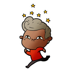 Obraz premium cartoon excited man