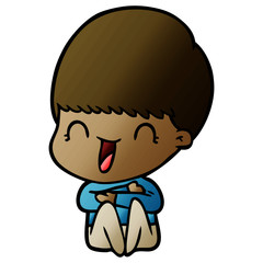 happy cartoon boy