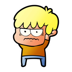 annoyed cartoon boy