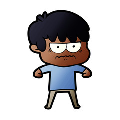 annoyed cartoon boy