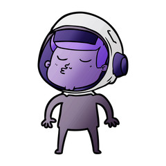cartoon confident astronaut