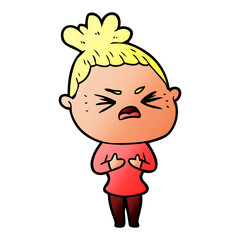 cartoon angry woman