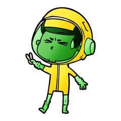 cartoon stressed astronaut