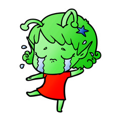 cartoon crying alien girl
