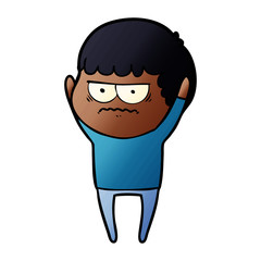 cartoon annoyed man