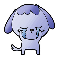 cute puppy crying cartoon