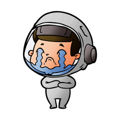 cartoon crying astronaut