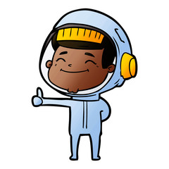 happy cartoon astronaut