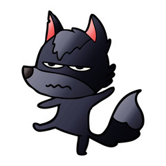 cartoon annoyed wolf