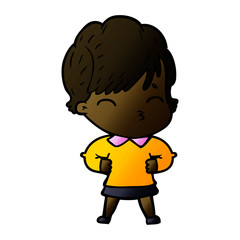 cartoon woman thinking