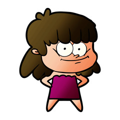 cartoon smiling woman