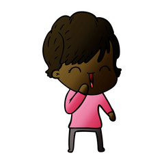 cartoon laughing woman