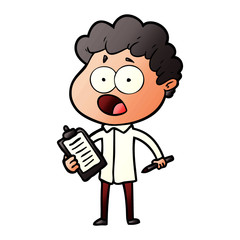 cartoon man gasping in surprise