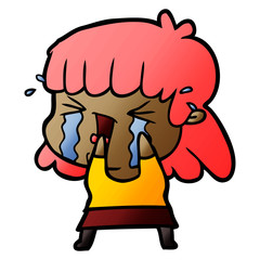 cartoon woman in tears