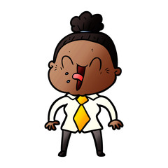 cartoon happy old woman