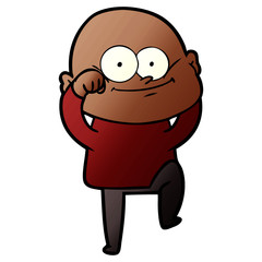 cartoon bald man staring