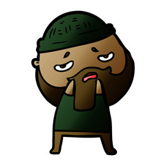 cartoon worried man with beard
