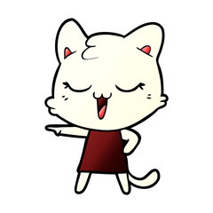 happy cartoon cat