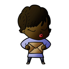 cartoon woman with eyes shut