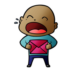 cartoon shouting bald man