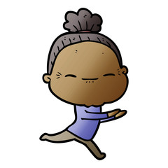 Obraz premium cartoon peaceful old woman